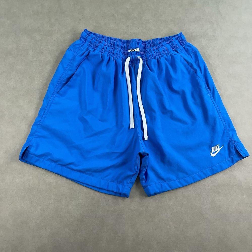 Nike Woven Flow Club Shorts Men's Medium Blue Solid Mesh Lined Sportswear 5.5"